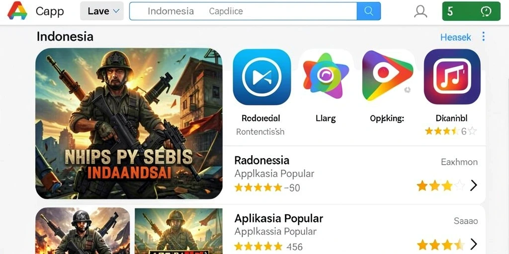 Screenshot menunjukkan tampilan antarmuka aplikasi yang menarik.
