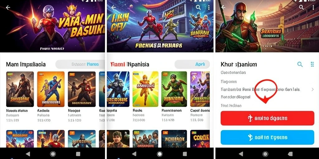 Tangkapan layar pertama menunjukkan antarmuka utama permainan yang menarik.